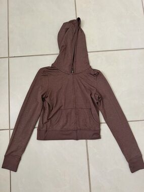Vuori Halo Mini Women's Brown Zip Hoodie